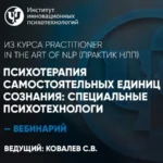Вебинар «Психотерапия самостоятельных единиц сознания: специальные психотехнологи»